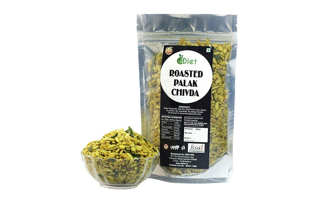 D4Diet Roasted Palak Chivda    Shrink Pack  200 grams